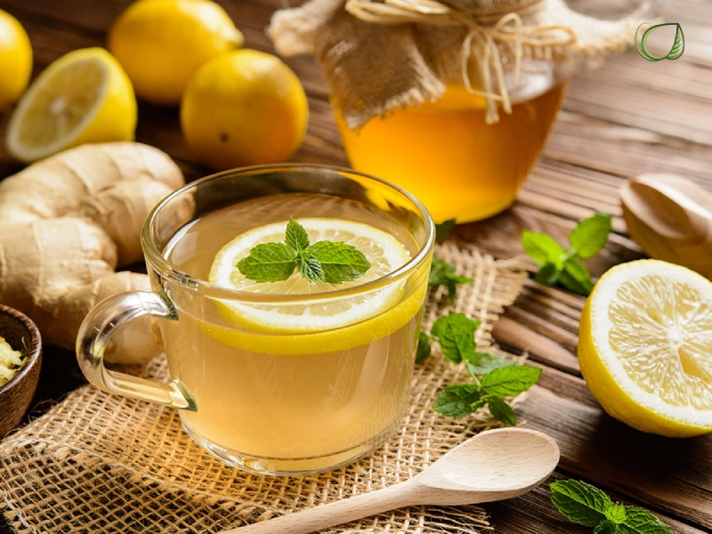 دمنوش عسل و زنجبیل برای درمان سرفه
